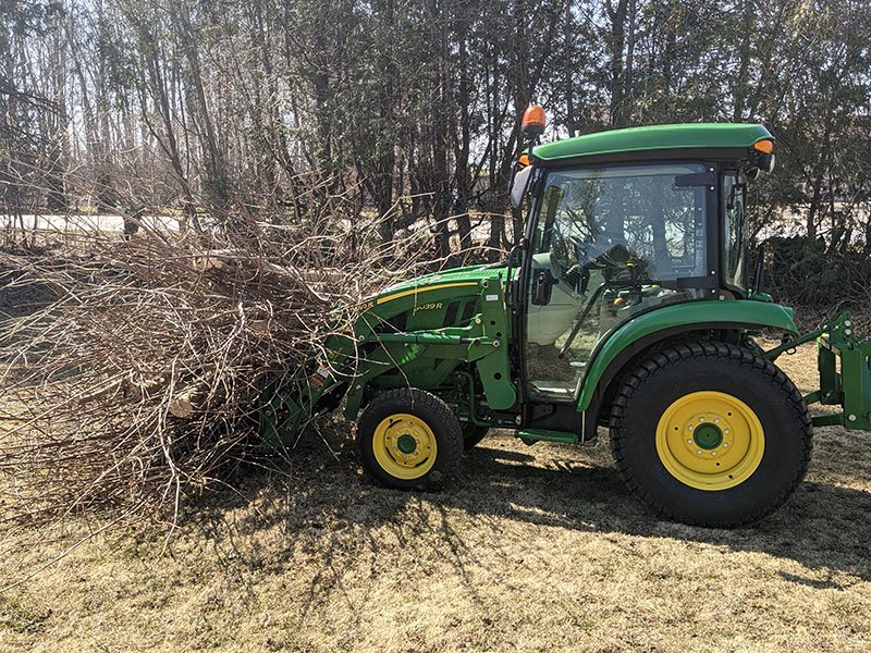 We have forks for our equipment and can move brush and logs on your property.